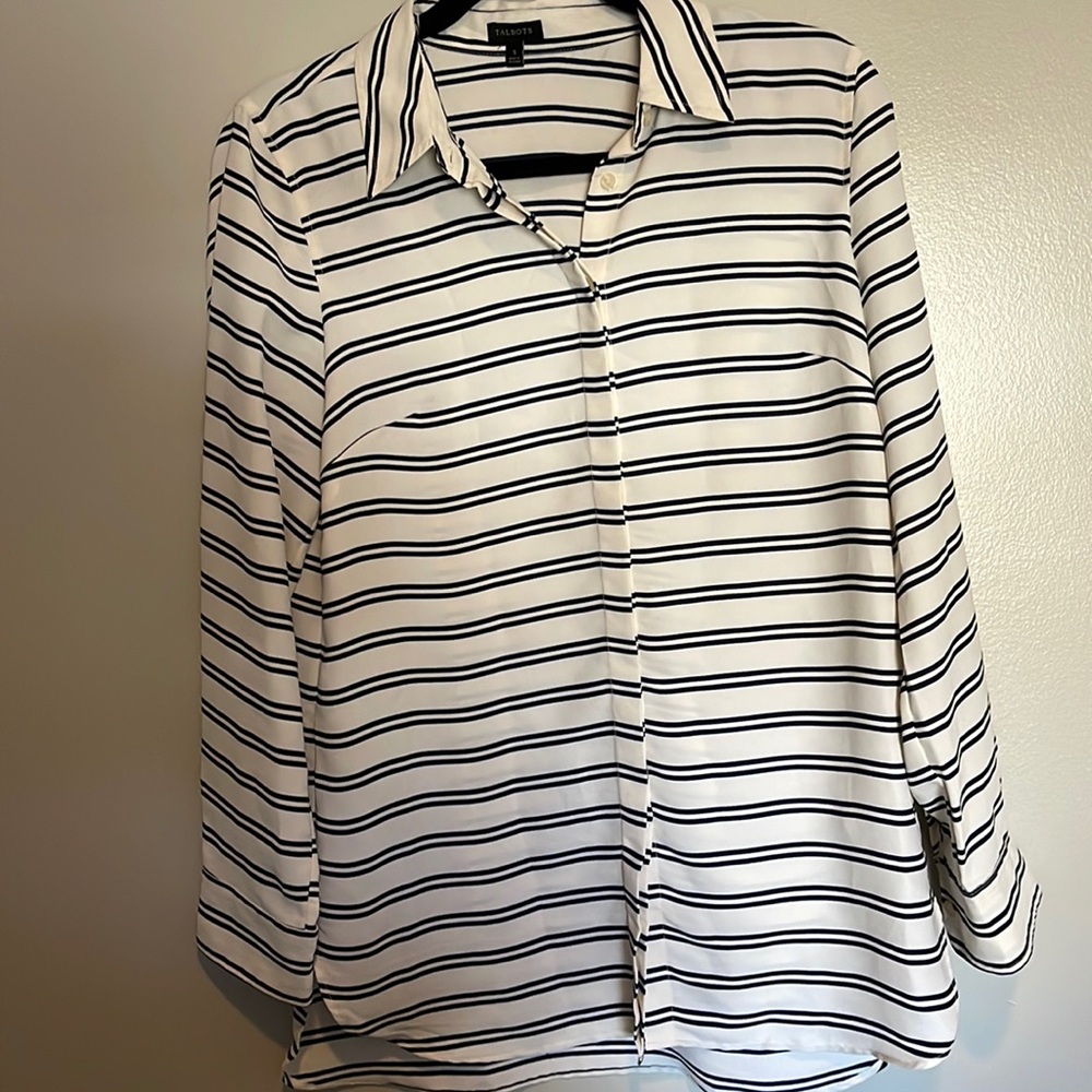 Talbots White Button Down Blouse